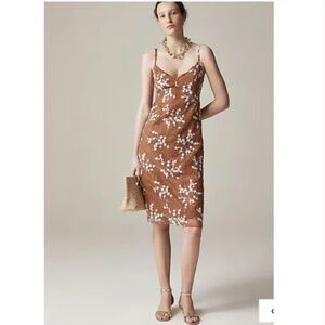 NWT J. Crew Collection Embroidered Floral Organza Slip Dress Size 6